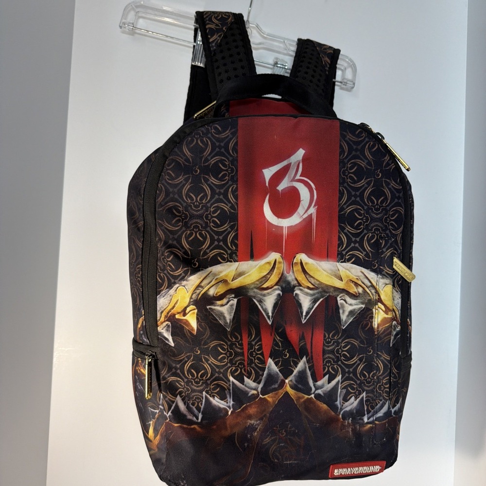 SPRAYGROUND "Pirate Shark" Tampa Bay Buccaneers Large Used Back Pack 18@c12"x8"